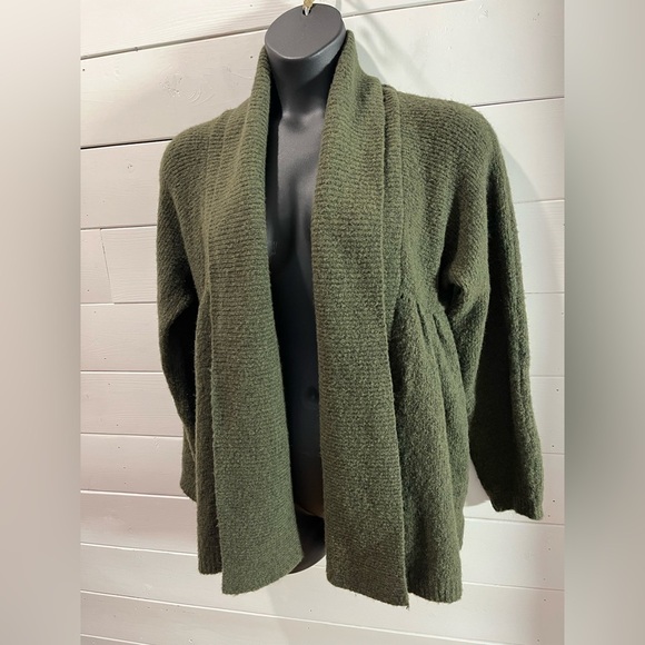 💚 SARAH SPENCER – Olive Green Open Front Cardigan (L/G) - Picture 3 of 8